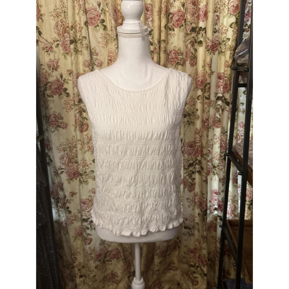 NWT! Madewell White Textured Sleeveless Tank Top Size XL